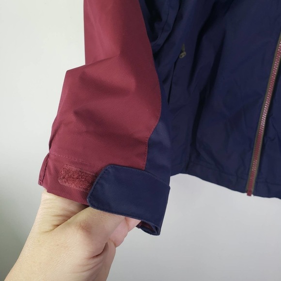 LL Bean Kids Fleece Lined 3 in 1 Jacket Boys L 14-16 Maroon Navy Parka Winter‎ - Picture 4 of 13